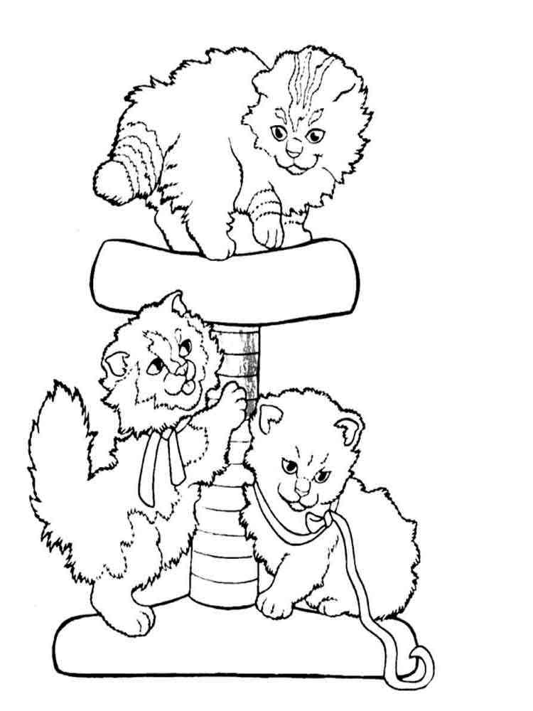Three Kittens coloring page