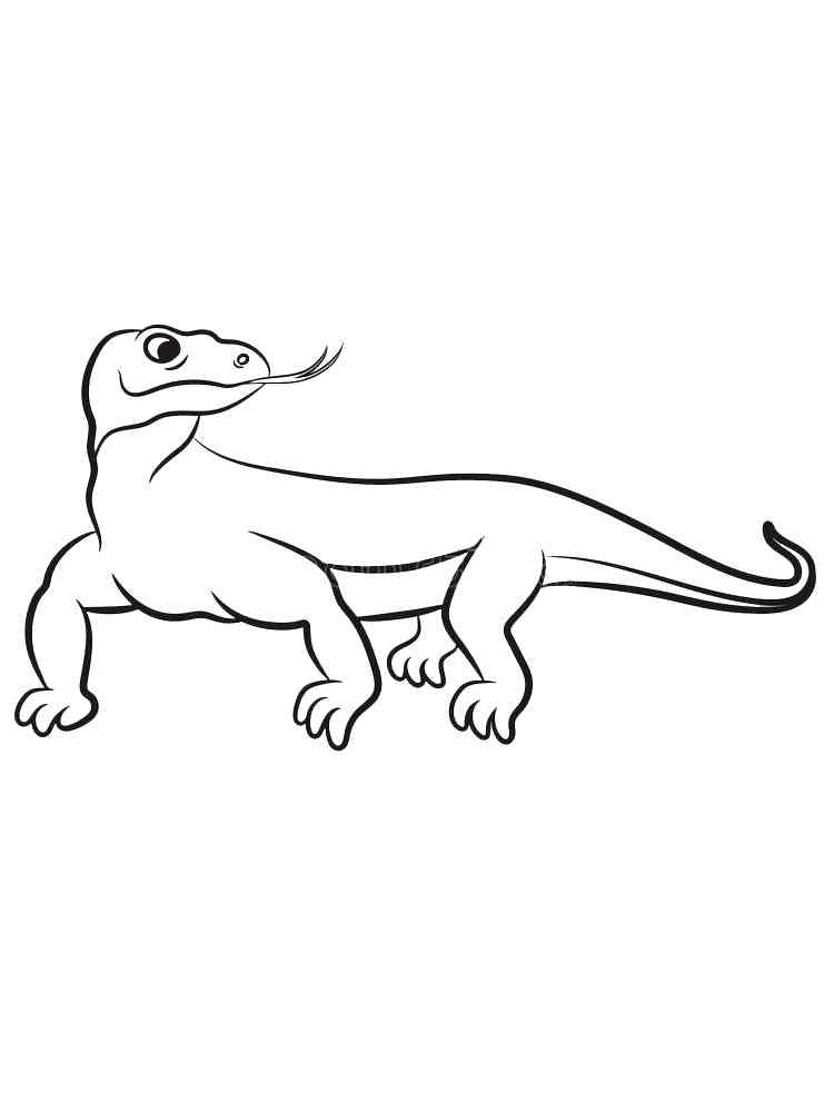 Simple Komodo Dragon coloring page