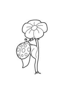 Ladybug on Flower coloring page