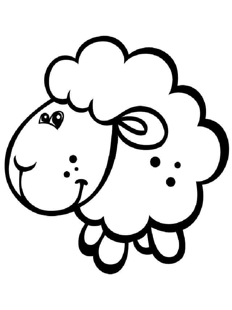 Cute Simple Lamb coloring page