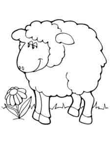 Lamb and Flower coloring page