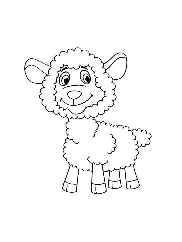 Funny Cartoon Lamb coloring page