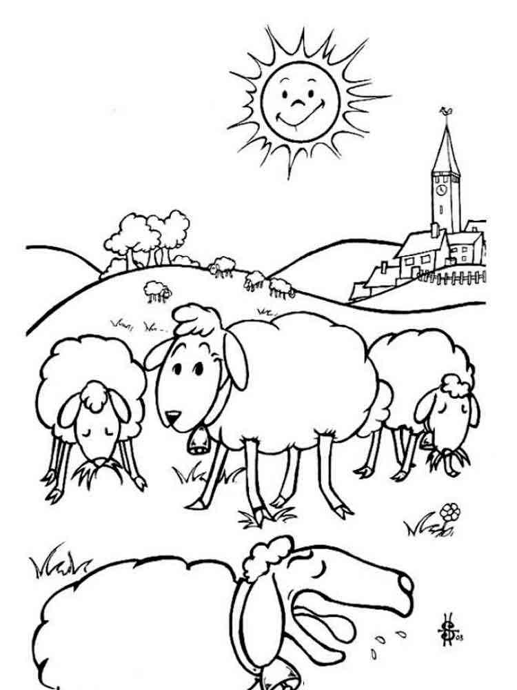 Funny Lambs coloring page