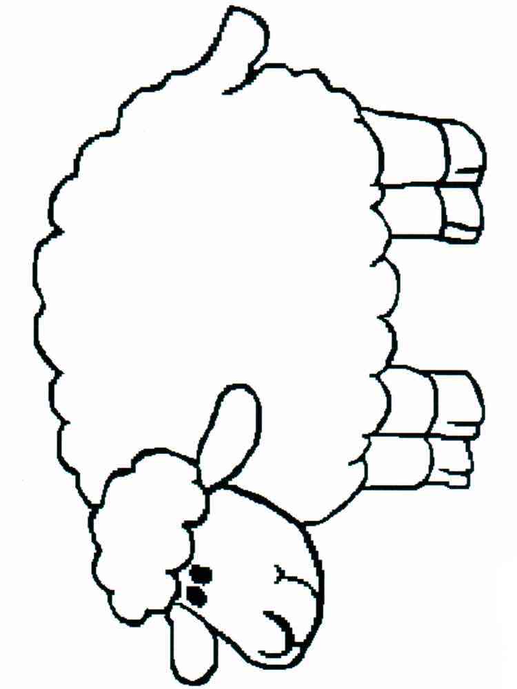 Easy Cartoon Lamb coloring page