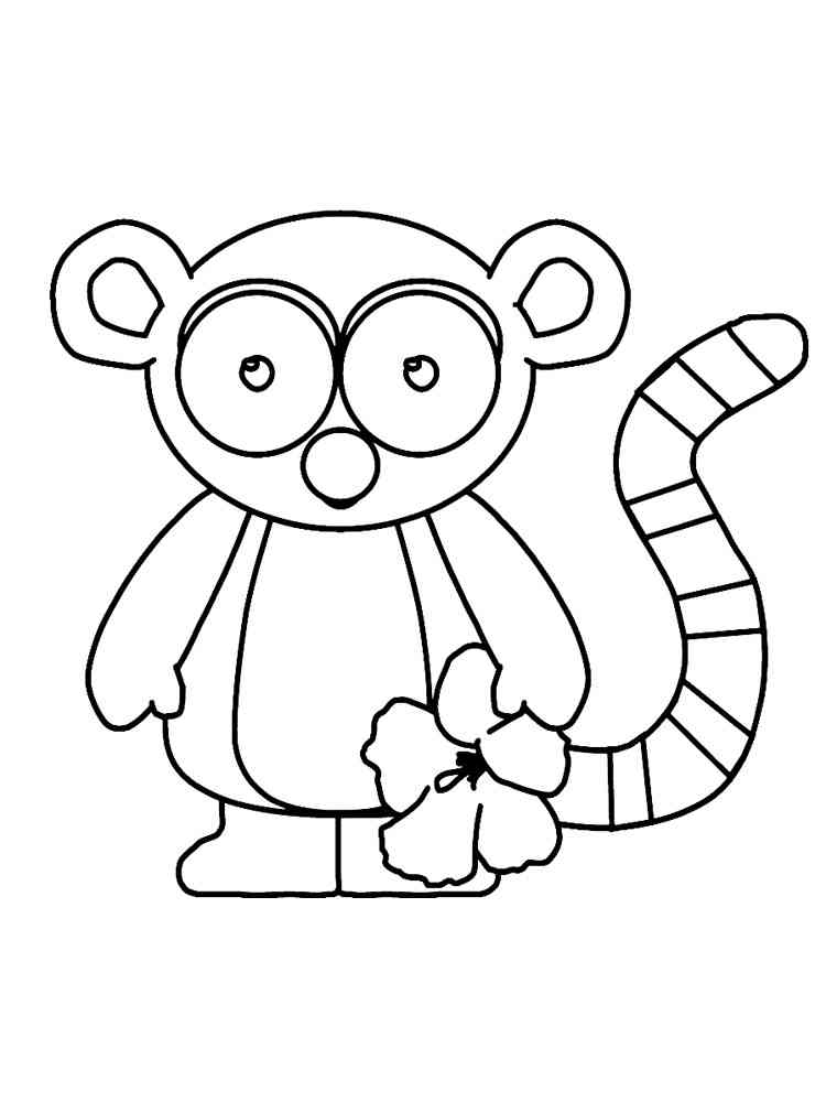 Funny Lemur coloring page