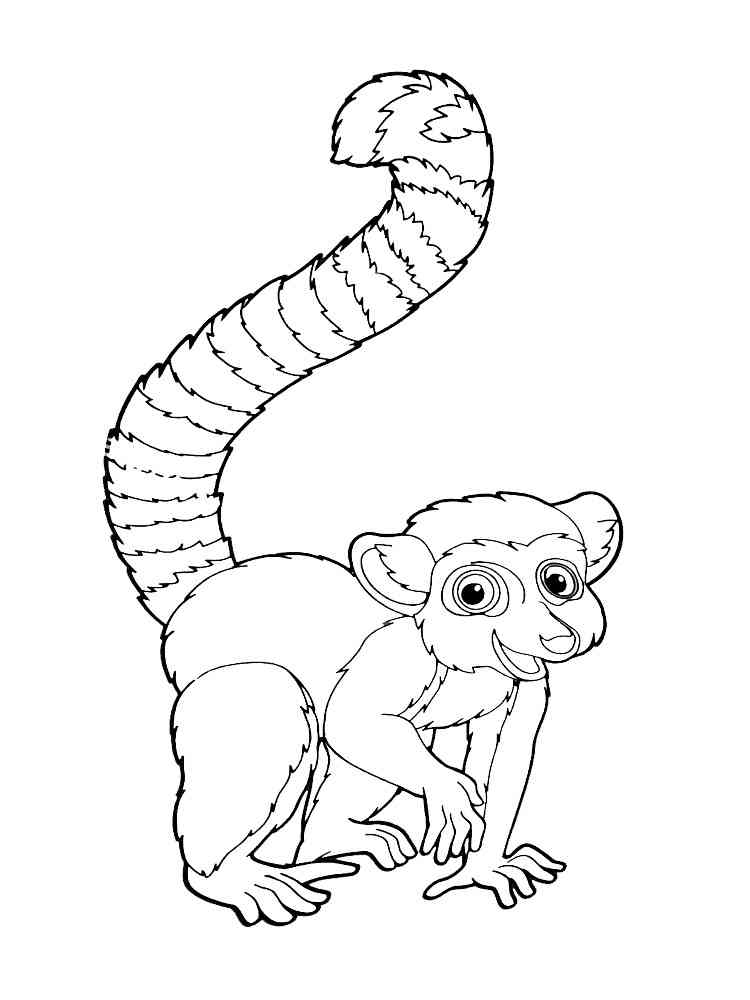 Cartoon Lemur coloring page