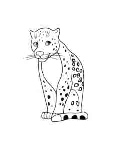 Cute Leopard coloring page