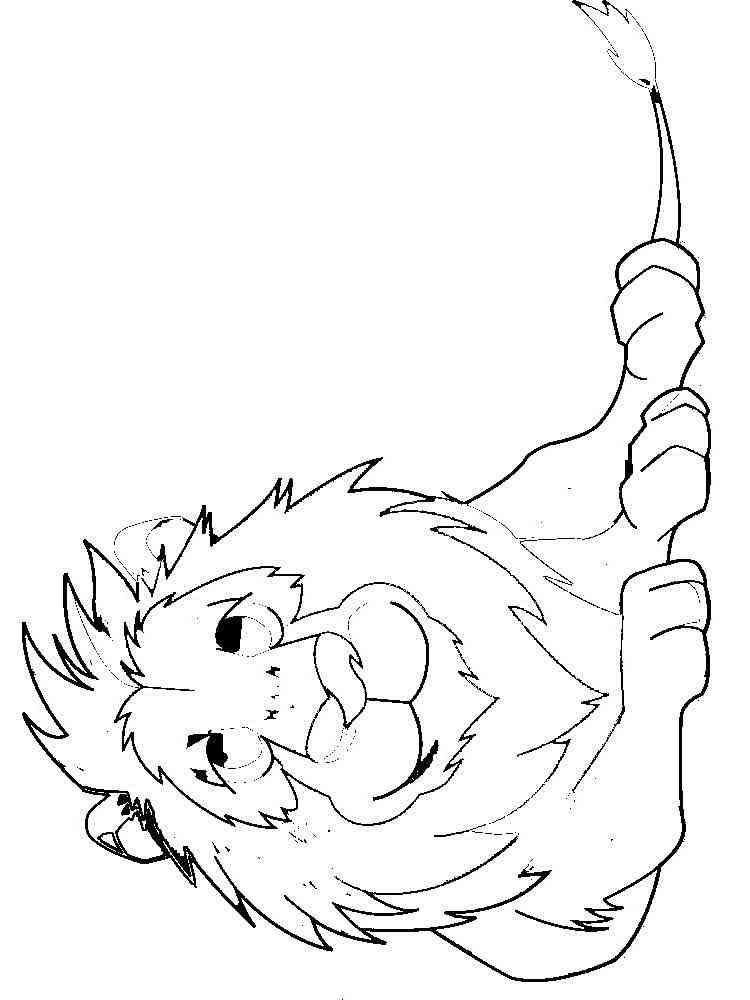 Lying Lion coloring page