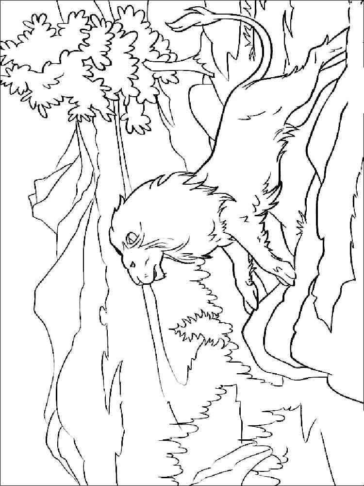 Lion on the Rock coloring page
