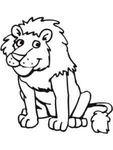 Simple Cartoon Lion coloring page