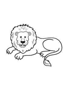 Lion lies coloring page