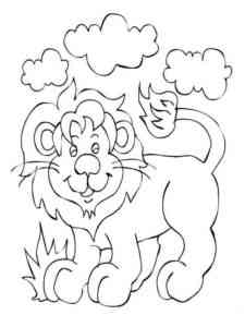 Happy Cartoon Lion coloring page
