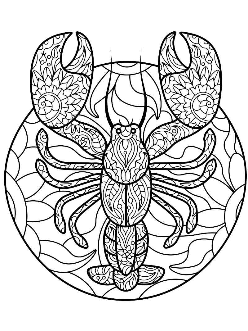 Zentangle Lobster coloring page