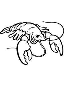 Angry Cartoon Lobster coloring page