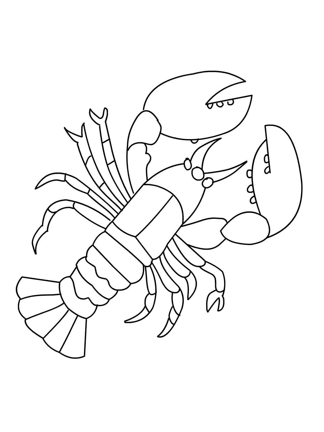 Simple Lobster coloring page