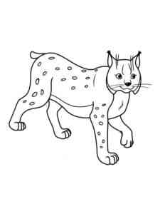 Simple Walking Lynx coloring page