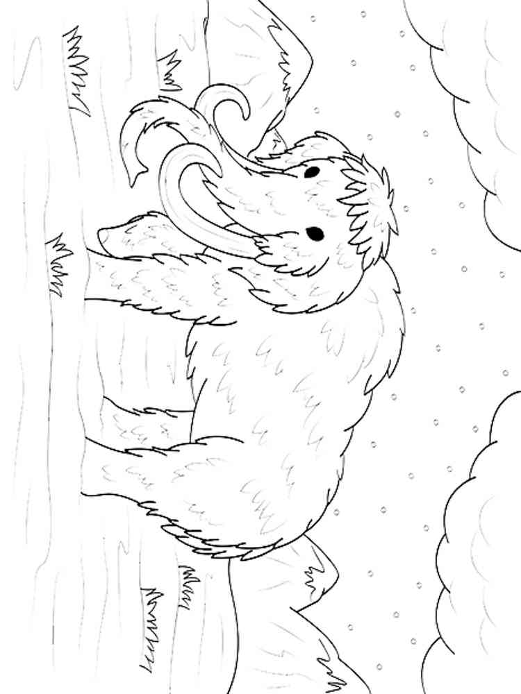 Young Mammoth coloring page