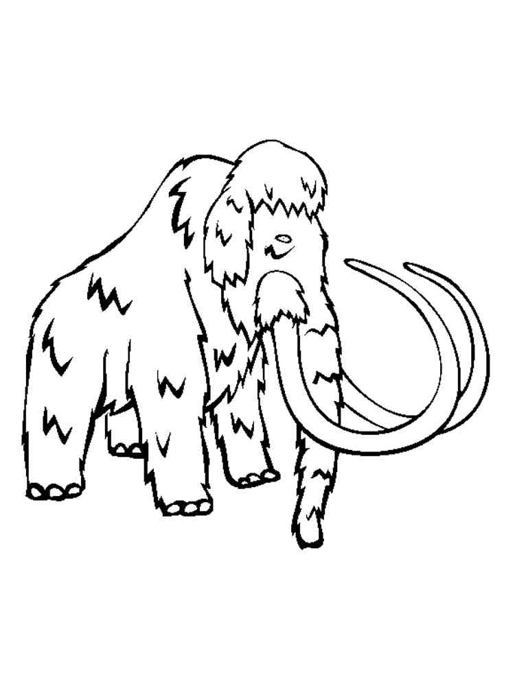 Easy Mammoth coloring page
