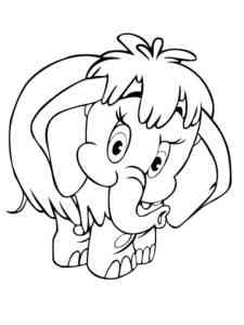 Cartoon Baby Mammoth coloring page