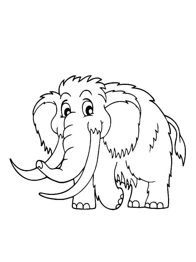 Cartoon Mammoth coloring page