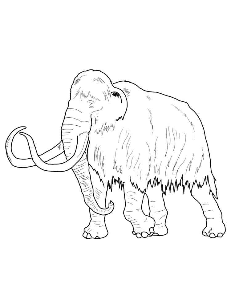 Realistic Woolly Mammoth coloring page