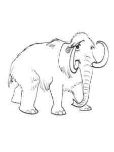 Funny Mammoth coloring page