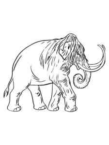 Walking Realistic Mammoth coloring page