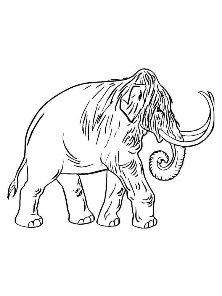 Walking Realistic Mammoth coloring page