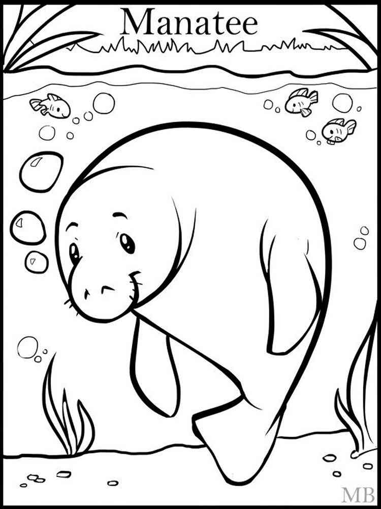 Simple Manatee coloring page