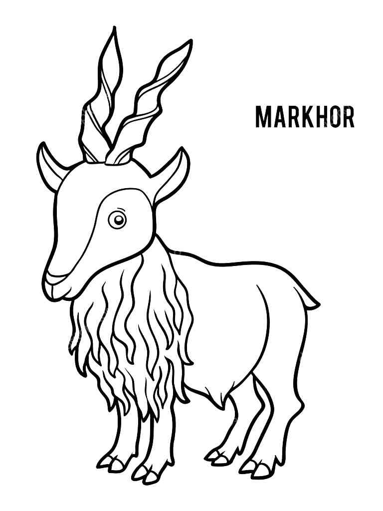 Cute Markhor coloring page