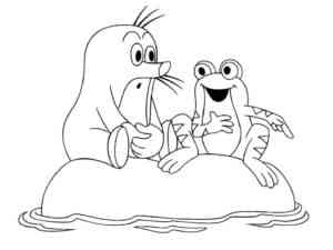 Mole and Frog coloring page