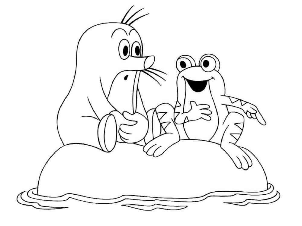 Mole and Frog coloring page