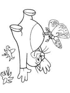 Mole and Butterfly coloring page