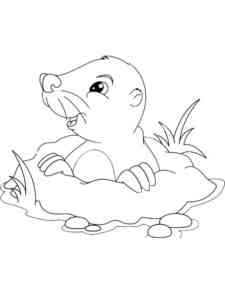Funny Mole coloring page