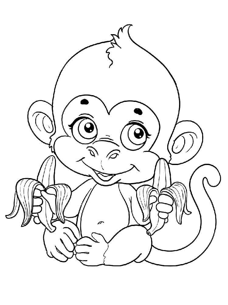 Cute Monkey 3 coloring page