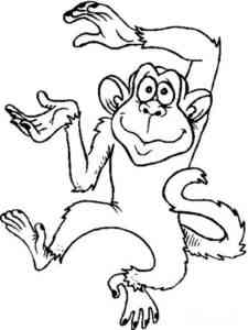 Simple Funny Monkey coloring page