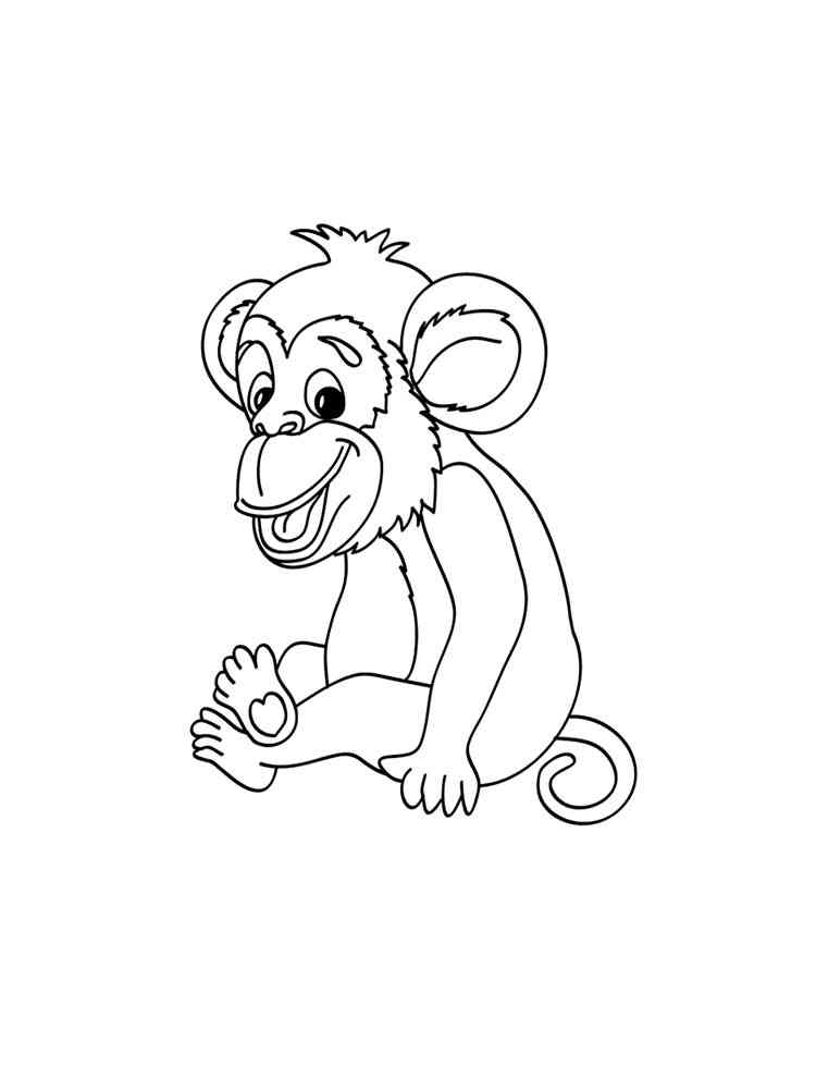 Cartoon Chimpanzee coloring page