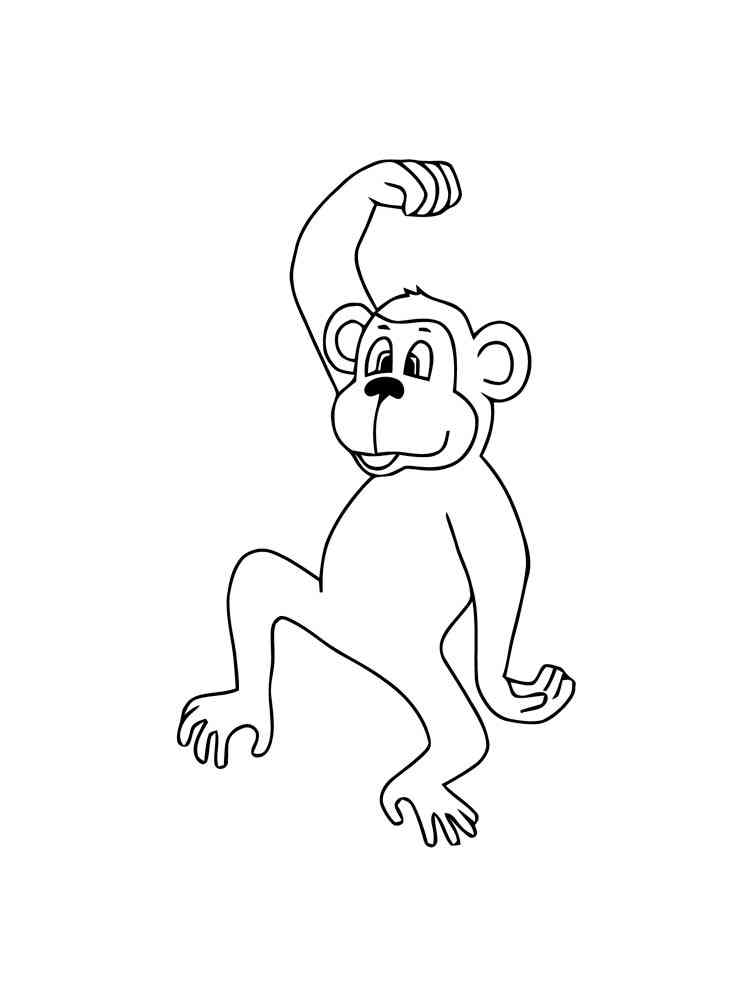 Monkey dancing coloring page