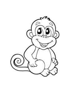 Cartoon Baby Monkey coloring page