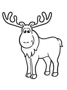 Simple Cartoon Moose coloring page