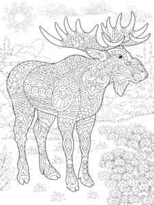 Moose Antistress coloring page