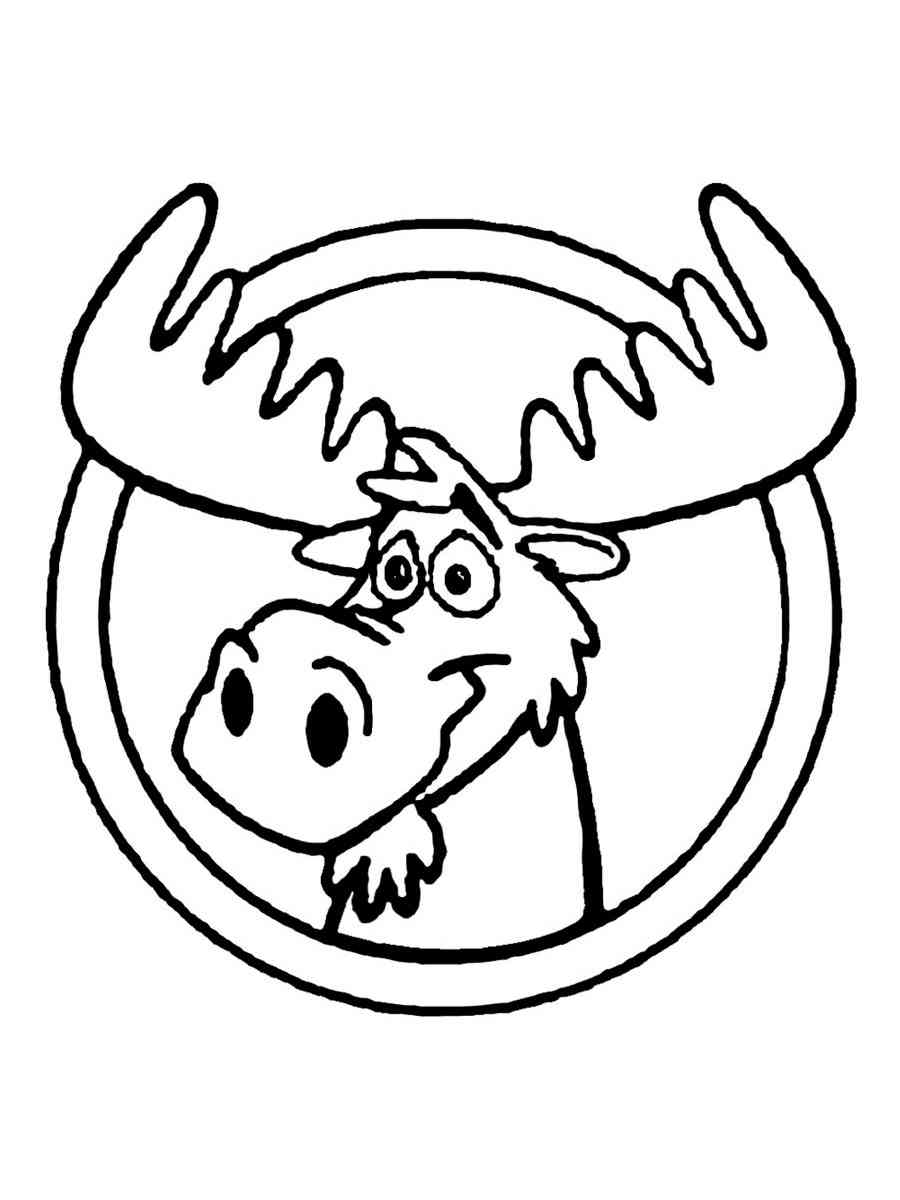 Moose portrait coloring page