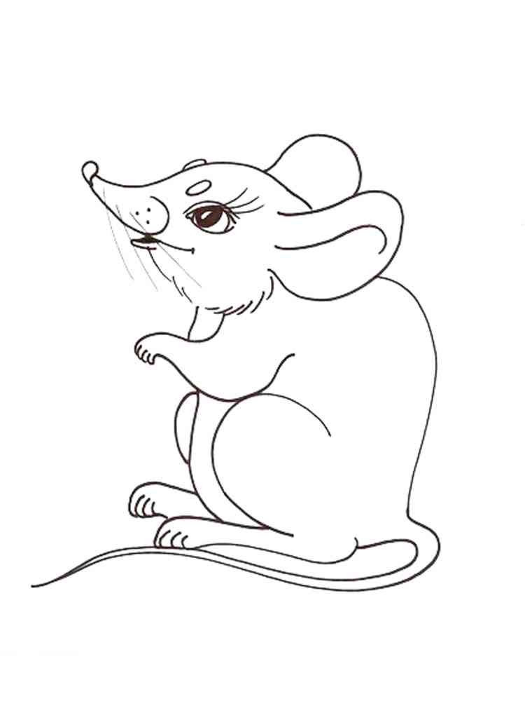 Simple Cartoon Mouse 2 coloring page