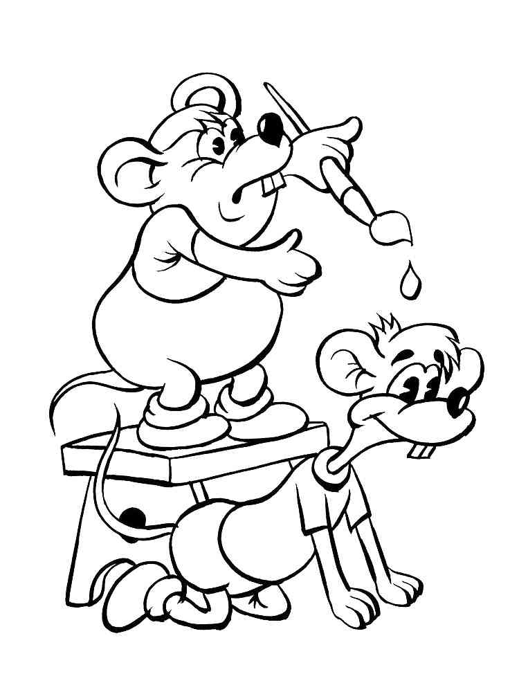 Two Cartoon Mouse 2 coloring page