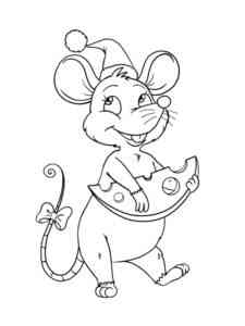 Christmas Mouse coloring page