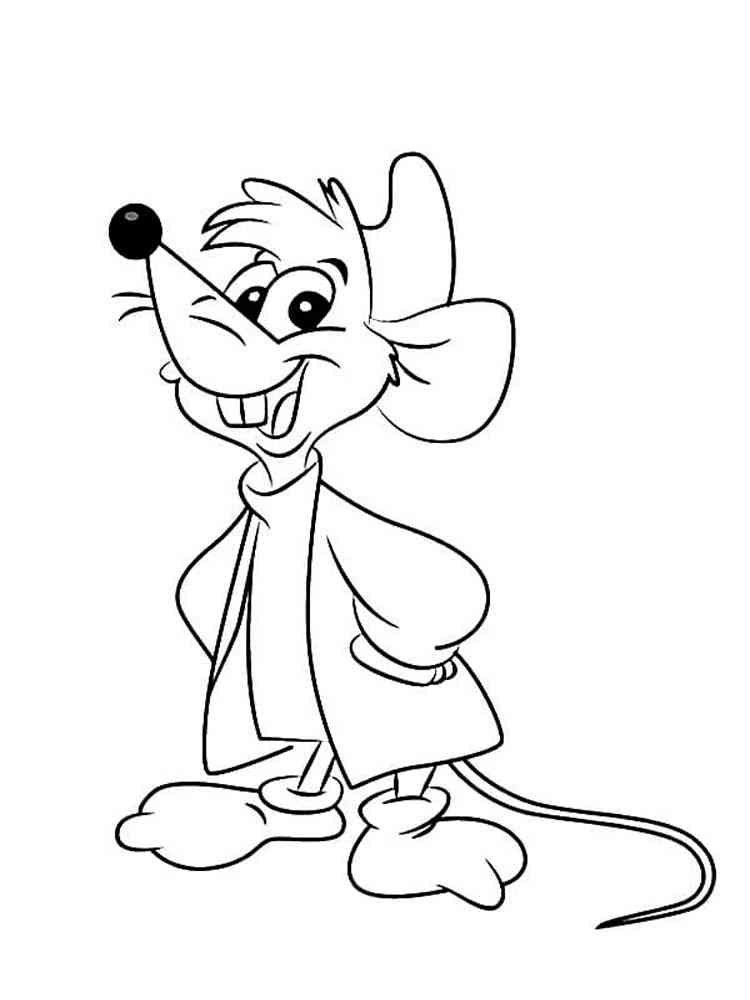 Cartoon Mouse smiling coloring page