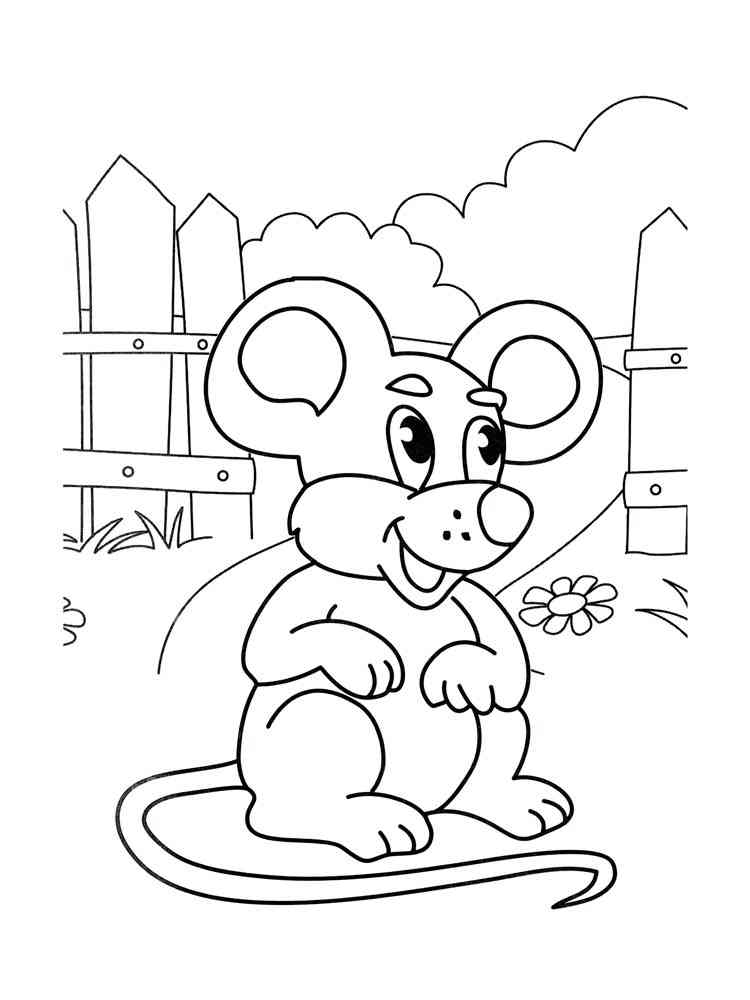 Mouse smiling 2 coloring page