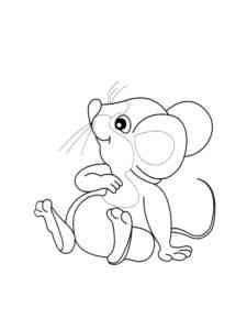 Sitting Mouse coloring page