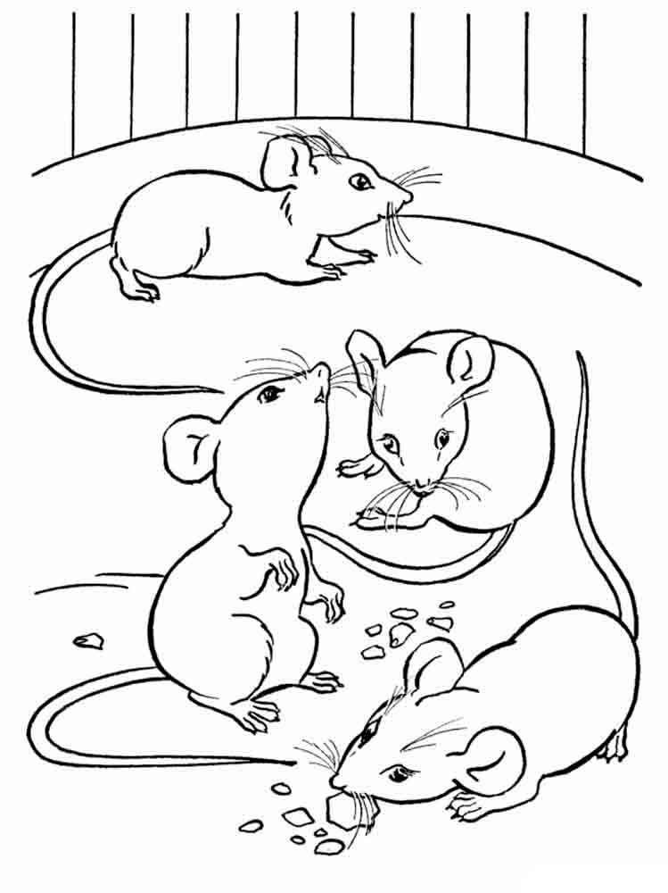 Four Mouse coloring page