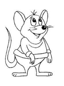 Easy Cartoon Mouse coloring page